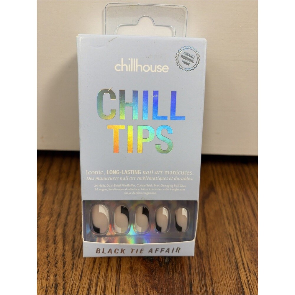 NEW Chillhouse Chill Tips Nail Art Press Ons - Black Tie Affair